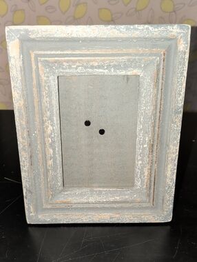 Distressed Light Blue Wood Picture Frame -